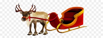 Rudolph the Red-Nosed Reindeer - Christmas Reindeer and Sleigh png Picture 