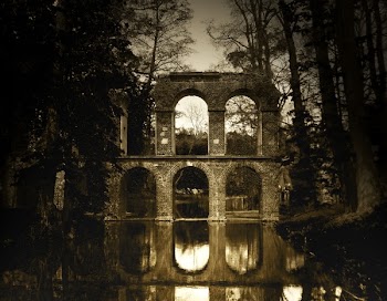 Ruined Viaduct Sepia Panoramic Photo