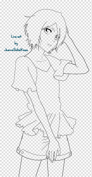 Rukia Line art transparent background PNG clipart