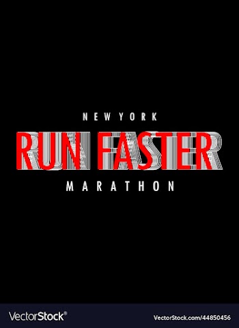 run faster typography for t shirt design premium