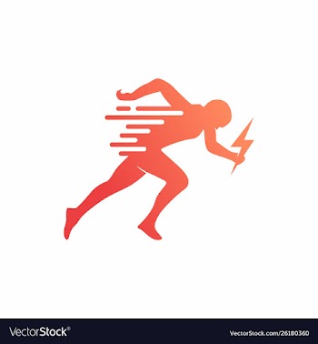 Run sprint running man logo design vector image