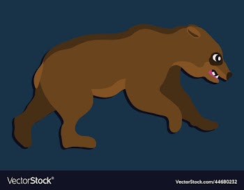 running bear on dark blue