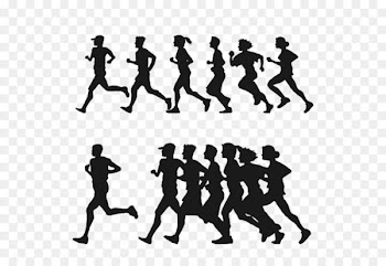 Running Euclidean vector Clip art - Running people silhouette vector material 