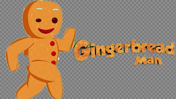 Running Gingerbread Man Free PNG Image