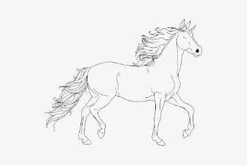 Running horse drawing, animal illustration | Free PSD - rawpixel