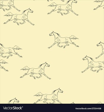 Running horse silhouettes and contours vector image