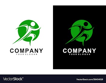 running logo run fitness sports company logo