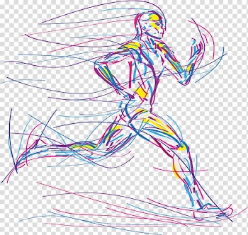 Running man illustration, Running Sport, hand-drawn line running man transparent background PNG clipart