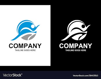running men abstract delivery sport fitness logo