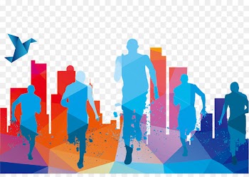 Running Poster Graphic design Illustration - Run in the city 