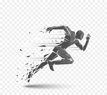 Running Royalty-free Silhouette Illustration - Spray running man 