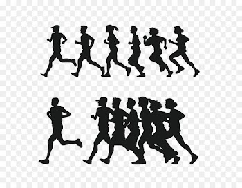 Running Silhouette 5K run Clip art - Vector black running people fitness 