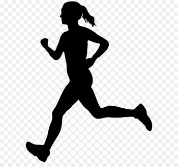 Running Silhouette - Running Woman Silhouette PNG Clip Art Image 