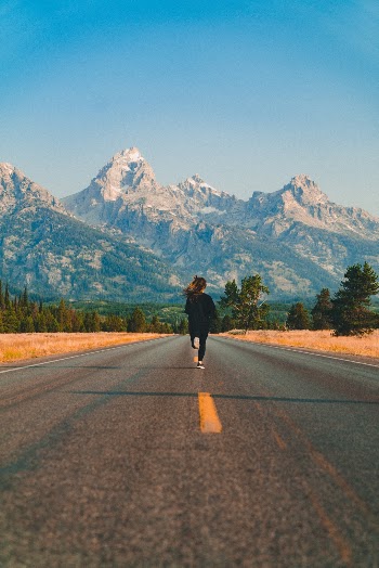 Running to the mountains.