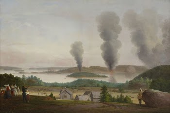 Ruotsinsalmi is burning, scene from the crimean | Free Photo - rawpixel