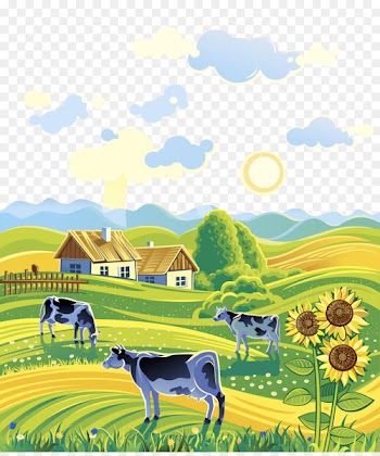 Rural area Landscape Farm Illustration - Free farm scenery FIG pull 