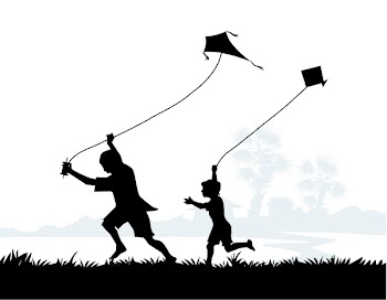 Rural Children Flying Kites