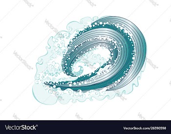 Rushing sea waves vector image