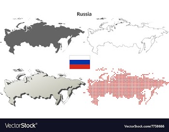 Russia outline map set vector image