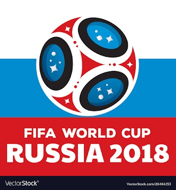 Russia world cup 2018 with flag vector image