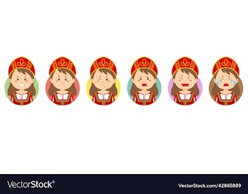 russian avatar with various expression