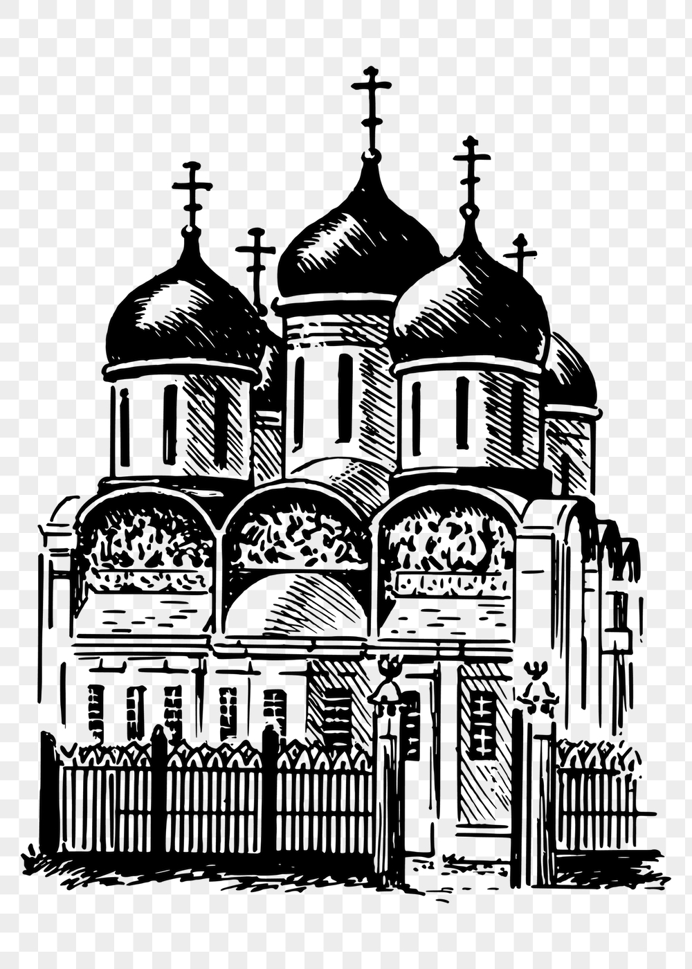 Russian buildings png sticker, vintage | Free PNG - rawpixel