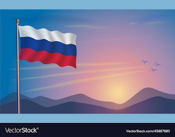 russian federation flag in the morning sun