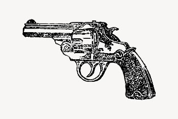 Russian Roulette gun drawing, vintage | Free Vector Illustration - rawpixel