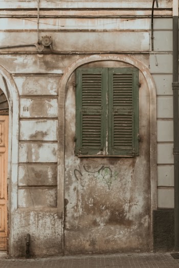 Rustic Concrete Wall With Wooden Window