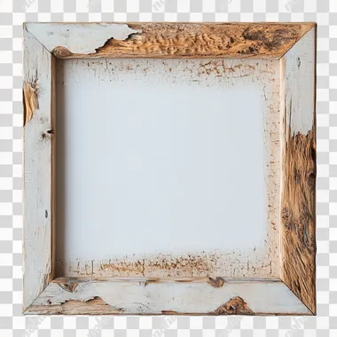 Rustic Elegance: A Weathered Wooden Frame Display