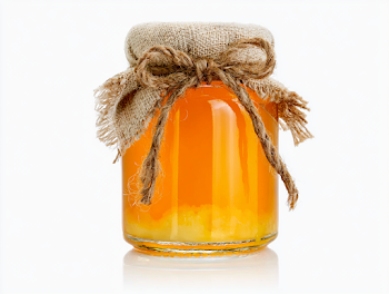 Rustic Honey Jar with Burlap Cover