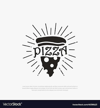 rustic restaurant glowing pizza logo