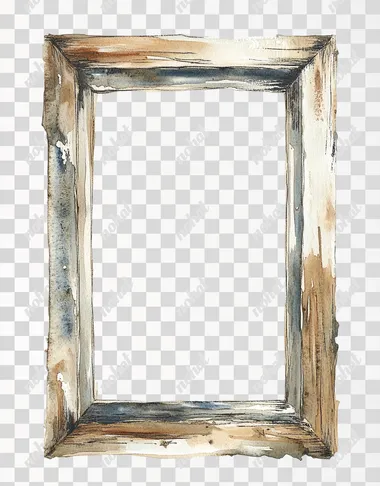 Rustic Watercolor Frame Inspired by Anton Mauve