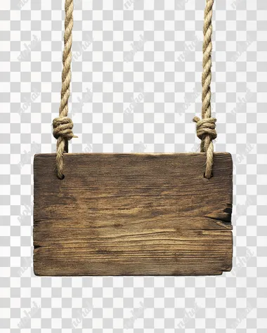 Rustic Wooden Sign on a Rope – Detailed Photograph