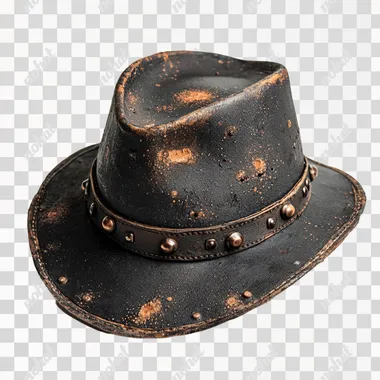 Rusty Accents: Black Men's Hat with Unique Details