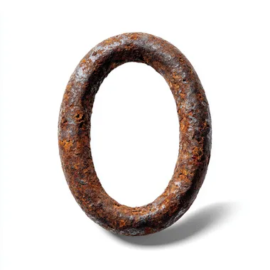 Rusty Iron Ring on White Background Rusty Iron Ring on White Background
