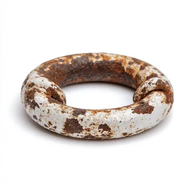 Rusty Iron Ring on White Background Rusty Iron Ring on White Background