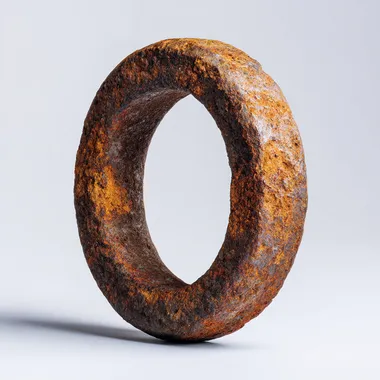 Rusty Oval Iron Ring on White Background Rusty Oval Iron Ring on White Background