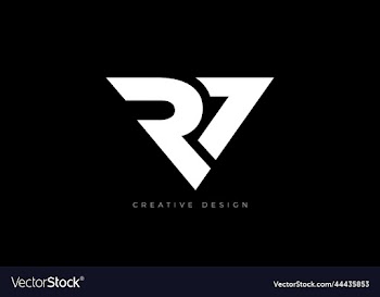 rv triangle shape letter branding awesome logo
