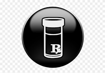 Rx Prescription Bottle Glossy Button Clipart Image - Medical Prescription