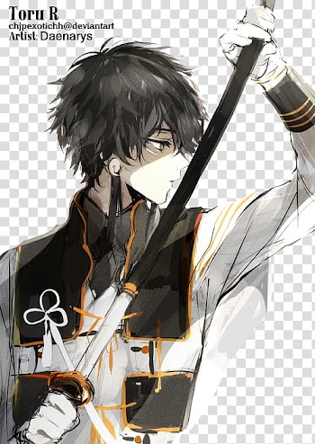 S, animated man holding a sword illustration transparent background PNG clipart