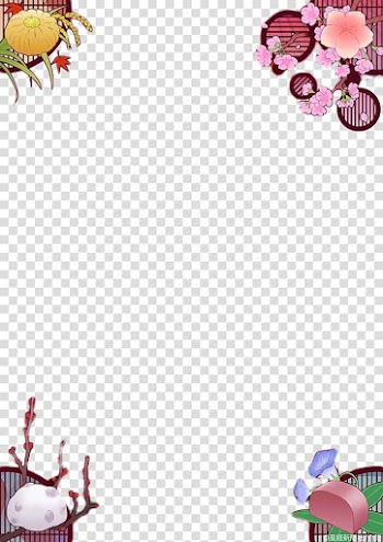 S, assorted-color flowers digital frame transparent background PNG clipart
