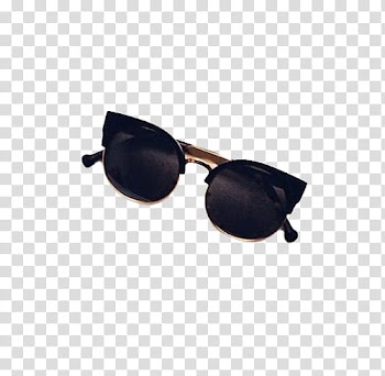 S, black framed clubmaster-style sunglasses transparent background PNG clipart