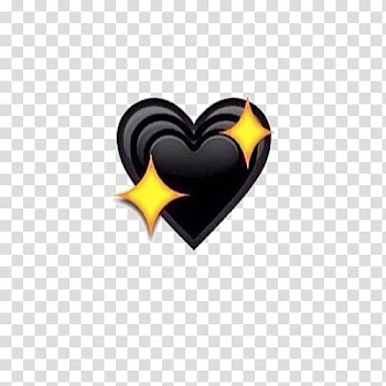S, black heart emoji transparent background PNG clipart
