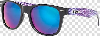 S, blue sunglasses with black frames transparent background PNG clipart