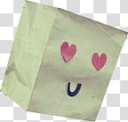 S, brown paper bag with heart eyes and mouth transparent background PNG clipart