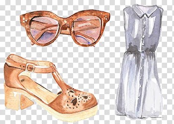 S, eyeglasses with brown frames transparent background PNG clipart