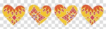 S, four heart illustrations transparent background PNG clipart