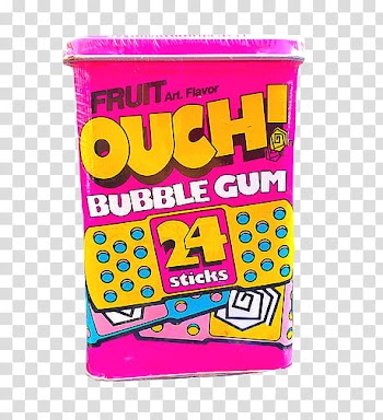 S, Fruit art. flavor Ouch! bubble gum -sticks transparent background PNG clipart