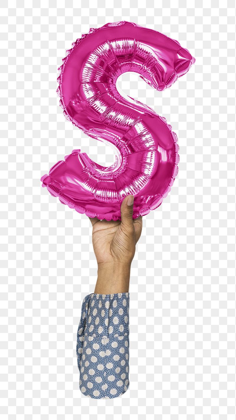 S letter balloon png sticker, | Free PNG - rawpixel